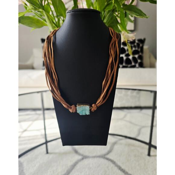 Bansri Brown Crystal Necklace New - Picture 1 of 4